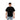 Man wearing a black t-shirt with a small white logo on a plain background